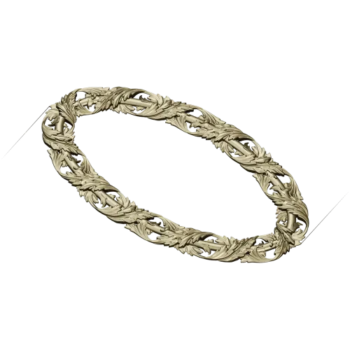 Ornate Acanthus Oval Frame - STL 3D Model for CNC