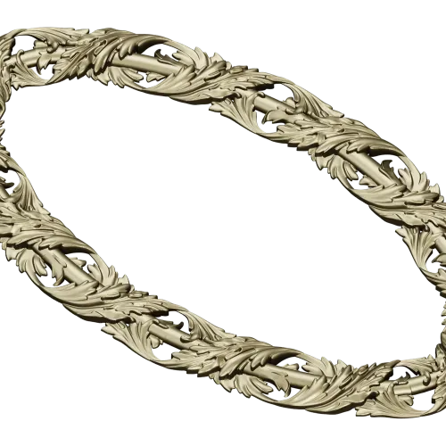 Ornate Acanthus Oval Frame - STL 3D Model for CNC