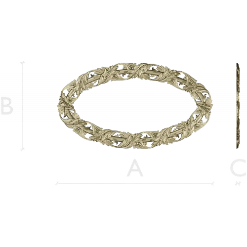 Ornate Acanthus Oval Frame - STL 3D Model for CNC