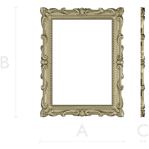 Baroque Ornamental Frame STL for CNC Milling