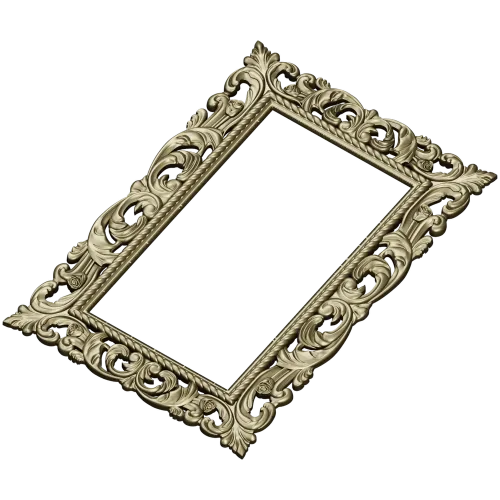 Ornate Rococo Rectangular Frame STL for CNC