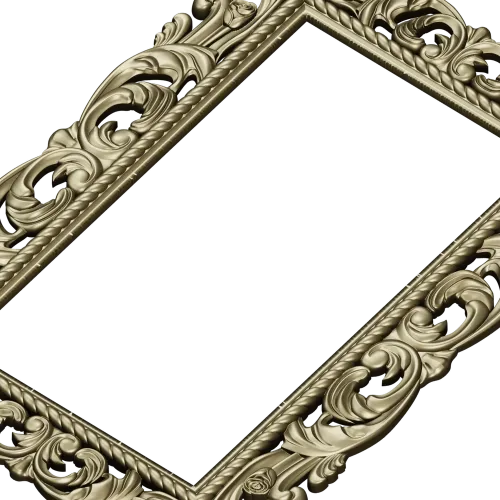 Ornate Rococo Rectangular Frame STL for CNC