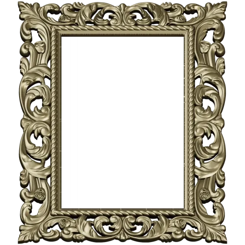 Ornate Rococo Rectangular Frame STL for CNC