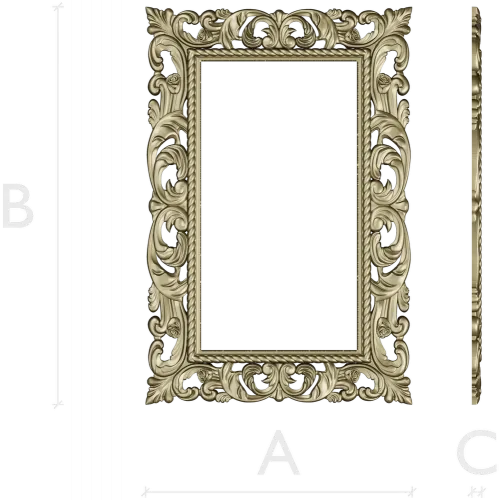 Ornate Rococo Rectangular Frame STL for CNC