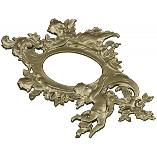 Rococo Cherub Oval Frame STL