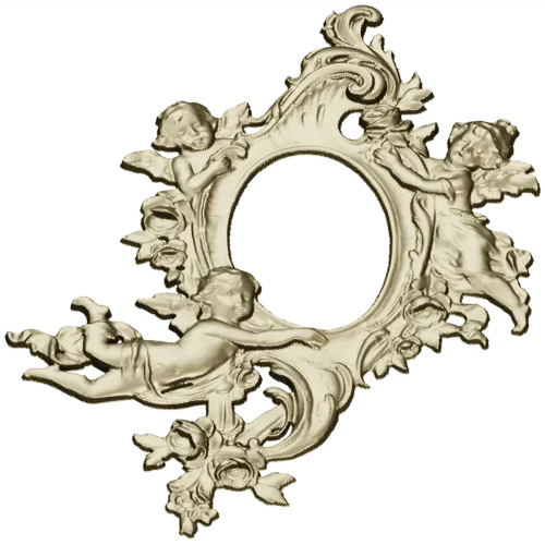 Rococo Cherub Oval Frame STL