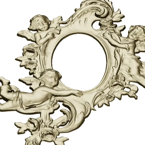 Rococo Cherub Oval Frame STL