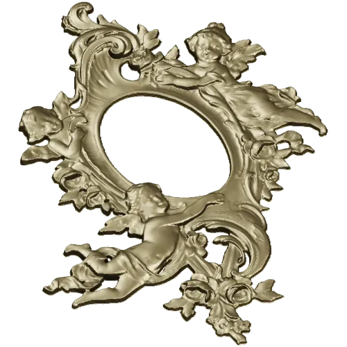 Rococo Cherub Oval Frame STL