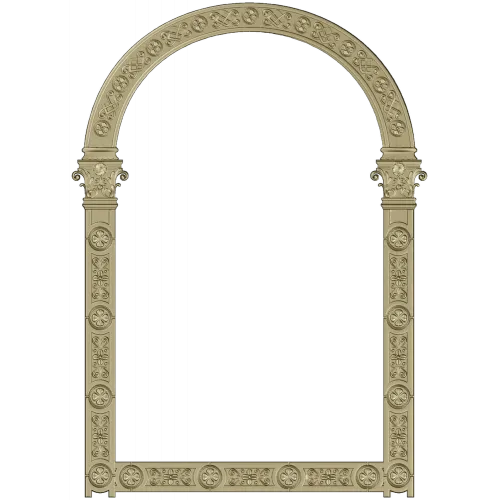 Rosette Arch - ornamental arched frame STL 3D model for CNC