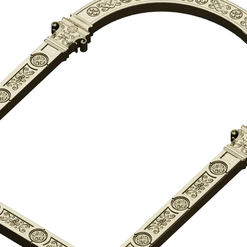 Rosette Arch - ornamental arched frame STL 3D model for CNC