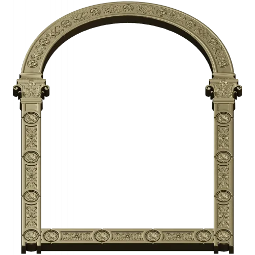 Rosette Arch - ornamental arched frame STL 3D model for CNC