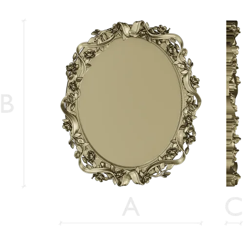 Ornate Oval Frame 3D Model STL for CNC