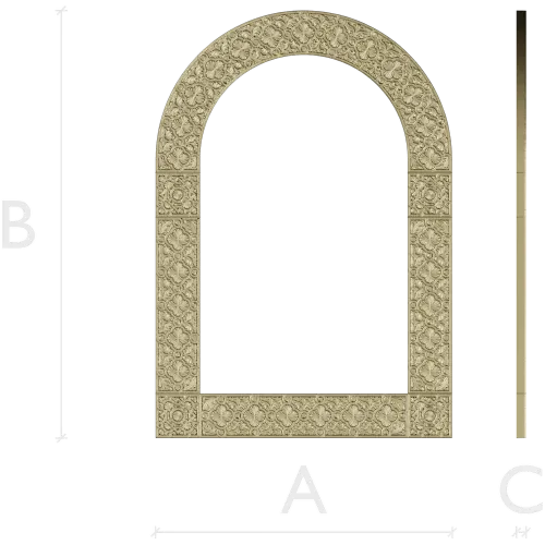 Ornate Arched Frame STL for CNC Milling