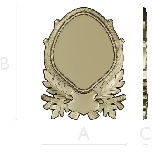 Ornate Laurel Cartouche - STL 3D Model for CNC