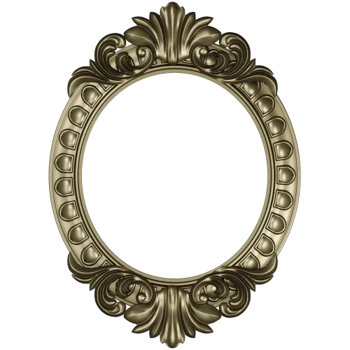 Ornate Oval Frame STL 3D Model for CNC Milling