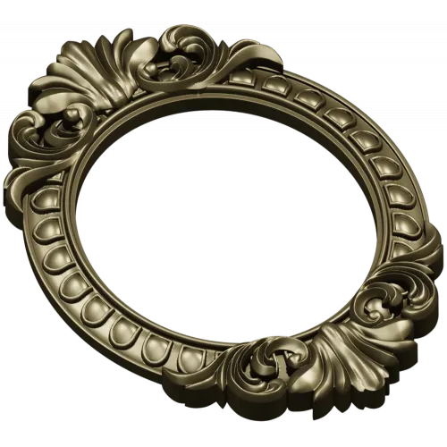 Ornate Oval Frame STL 3D Model for CNC Milling
