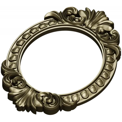 Ornate Oval Frame STL 3D Model for CNC Milling