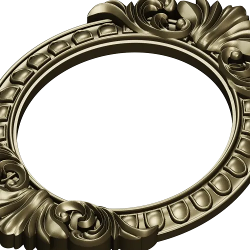 Ornate Oval Frame STL 3D Model for CNC Milling