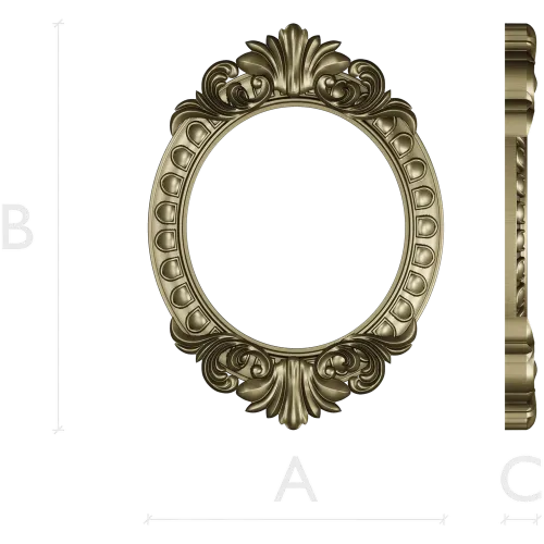 Ornate Oval Frame STL 3D Model for CNC Milling