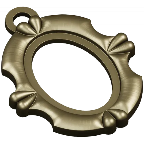 Ornate Oval Pendant Frame - STL 3D model for CNC