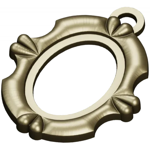 Ornate Oval Pendant Frame - STL 3D model for CNC
