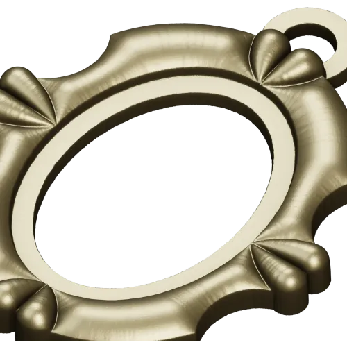 Ornate Oval Pendant Frame - STL 3D model for CNC