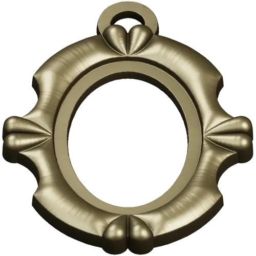 Ornate Oval Pendant Frame - STL 3D model for CNC