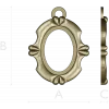 Ornate Oval Pendant Frame - STL 3D model for CNC