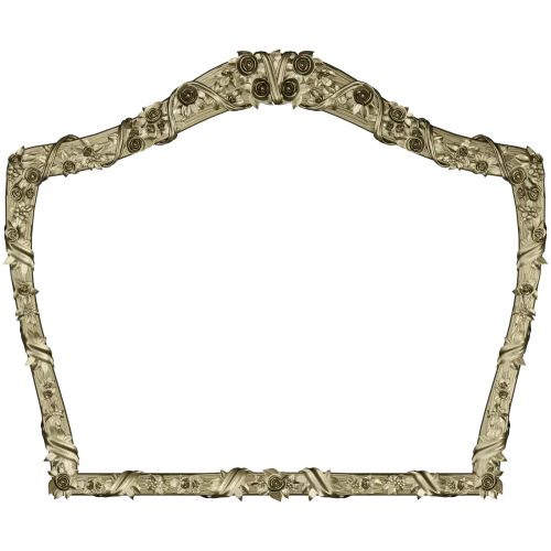 Rosette Crest Decorative Frame STL for CNC