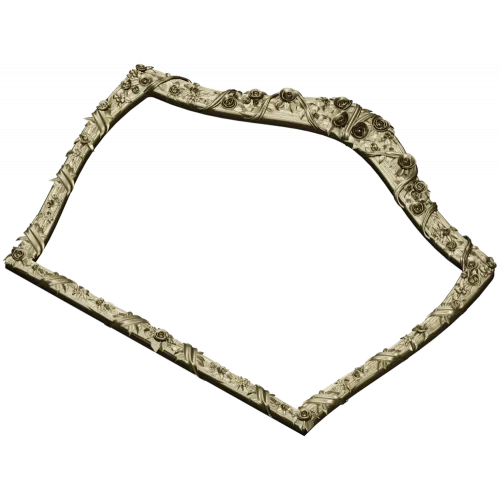 Rosette Crest Decorative Frame STL for CNC
