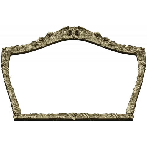 Rosette Crest Decorative Frame STL for CNC