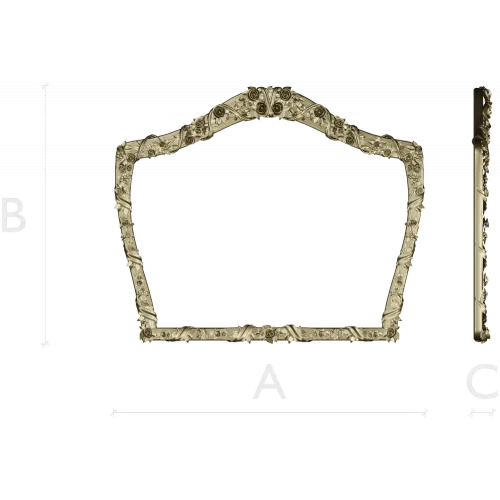 Rosette Crest Decorative Frame STL for CNC