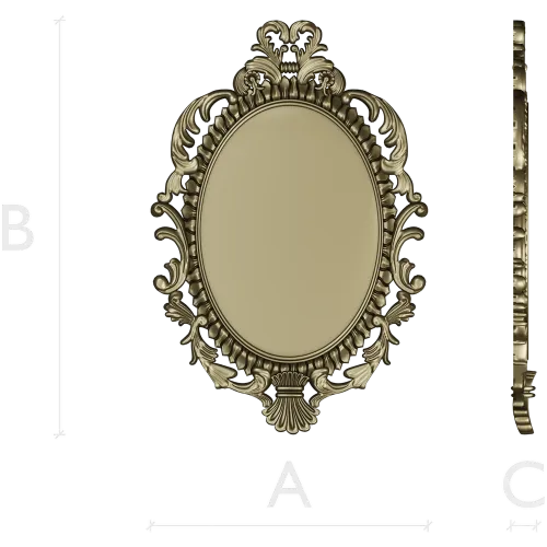 Ornate Oval Rococo Frame STL for CNC