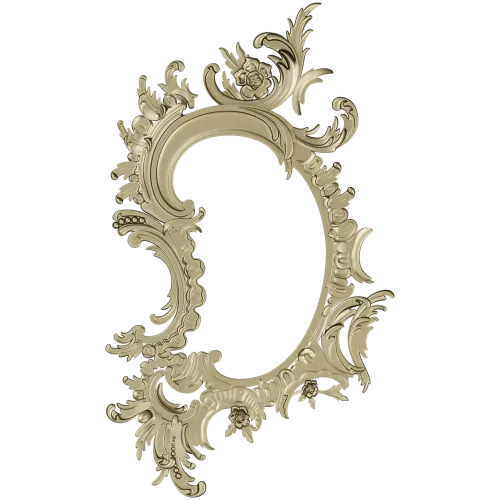 Rococo Oval Decorative Frame STL for CNC