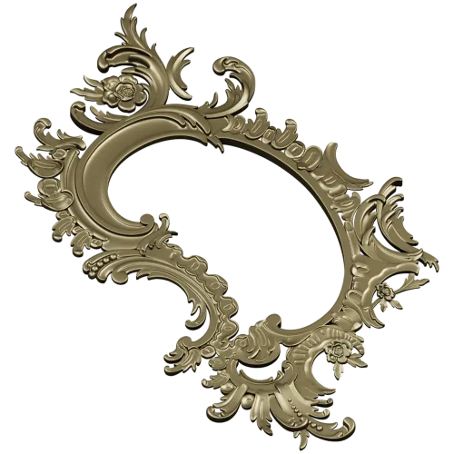 Rococo Oval Decorative Frame STL for CNC