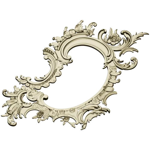 Rococo Oval Decorative Frame STL for CNC