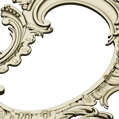Rococo Oval Decorative Frame STL for CNC