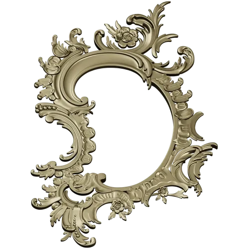 Rococo Oval Decorative Frame STL for CNC