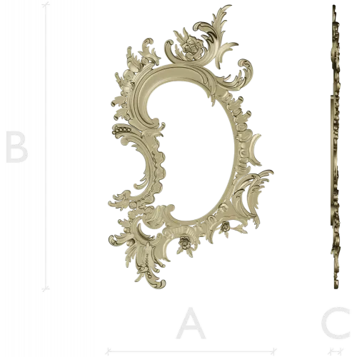 Rococo Oval Decorative Frame STL for CNC