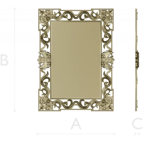 Ornate Rococo Rectangular Frame STL for CNC Routers