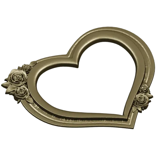 Heart Frame with Rose Clusters - STL 3D Model for CNC