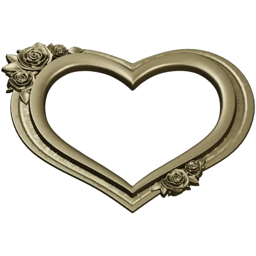 Heart Frame with Rose Clusters - STL 3D Model for CNC