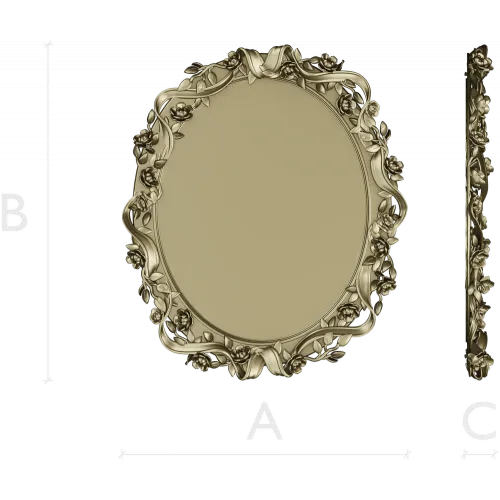 Rosaline Oval Frame STL 3D model for CNC