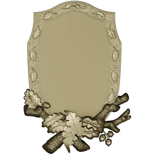 Oakcrest cartouche - high-relief decorative frame STL for CNC