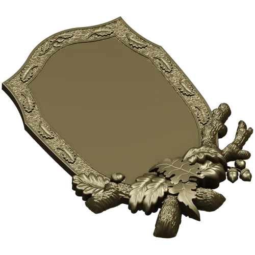 Oakcrest cartouche - high-relief decorative frame STL for CNC