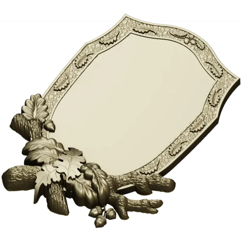 Oakcrest cartouche - high-relief decorative frame STL for CNC