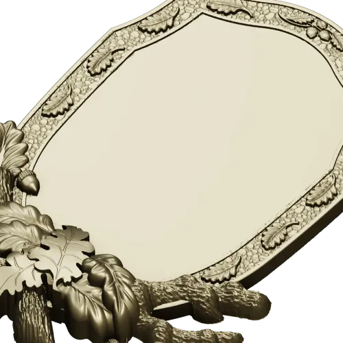 Oakcrest cartouche - high-relief decorative frame STL for CNC