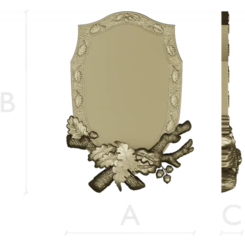 Oakcrest cartouche - high-relief decorative frame STL for CNC