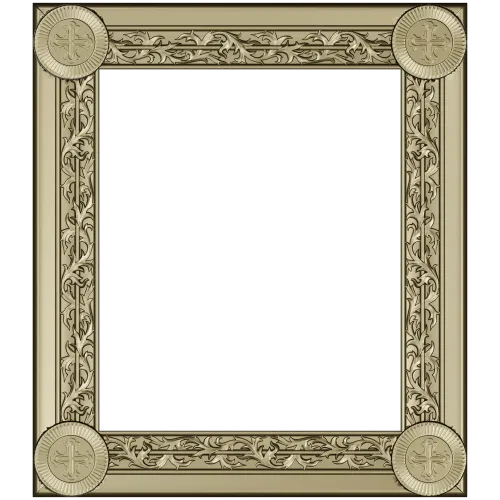 Ornate Rosette Corner Frame - STL 3D Model for CNC