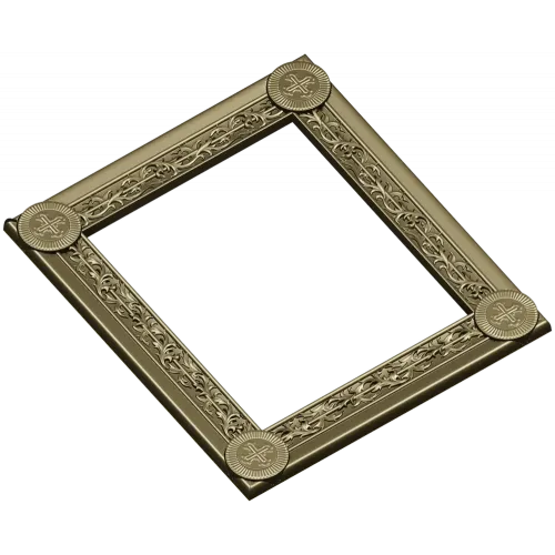 Ornate Rosette Corner Frame - STL 3D Model for CNC